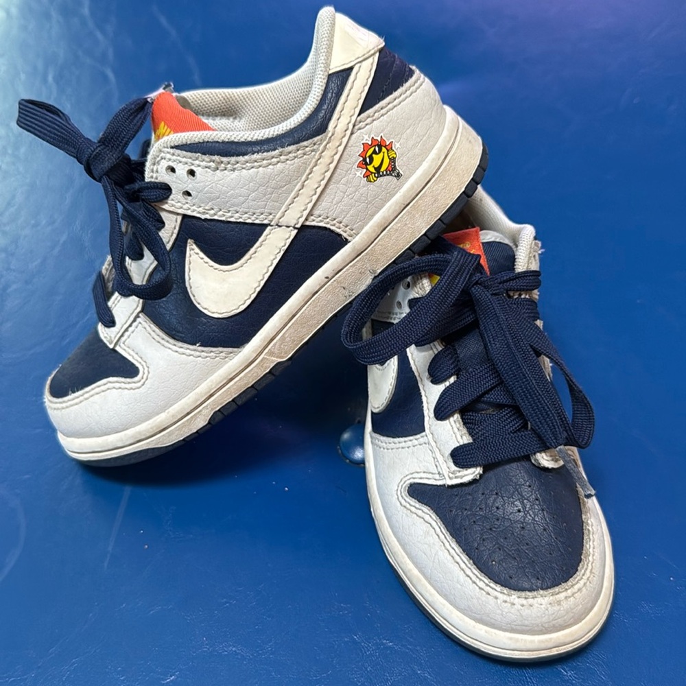 Nike DUNK Low BG Grey Midnight Navy Blue UV Reactive Shoes 11c
